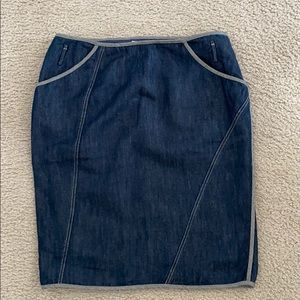 Nina Ricci Denim Linen Pencil Skirt  Size S